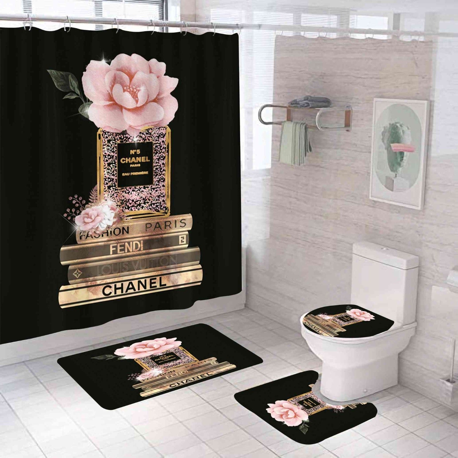 Black Floral Glam Set