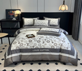 Grey Monogram LV Luxe Bedding Set