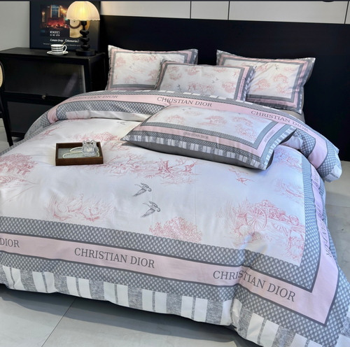 Blush Dior-Inspired Elegance Bedding Set